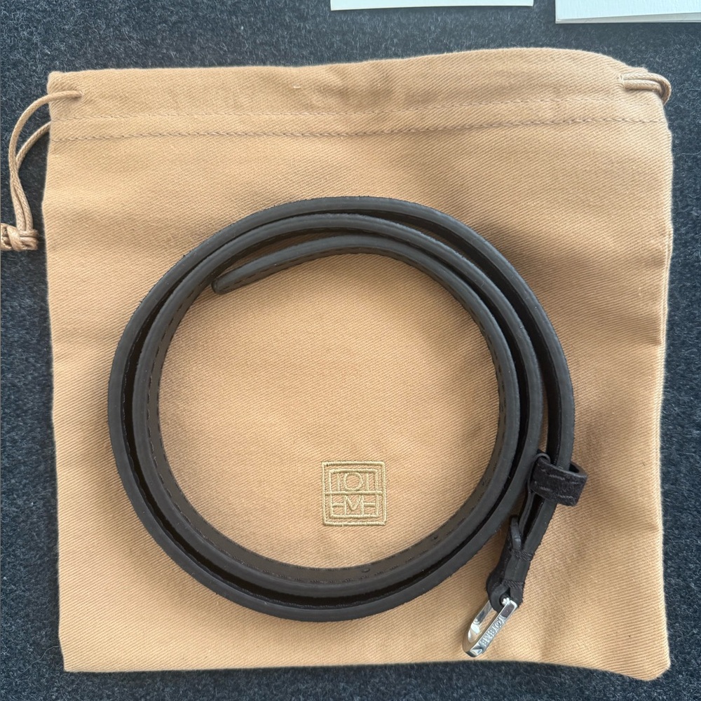 NWT Toteme Thin Suede Belt - Espresso Brown